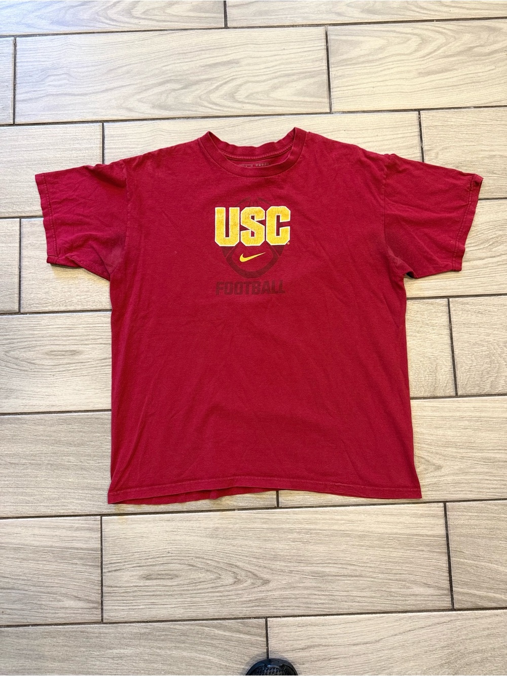 Nike USC Trojans Football Double-Sided T-Shirt Red – Size XL